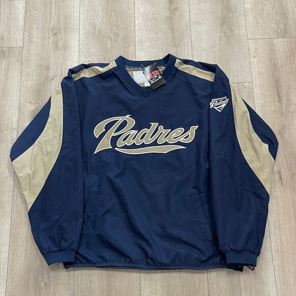 San Diego Padres Warm Up Jacket Navy Brown Size Large L B3 - Picture 1 of 7